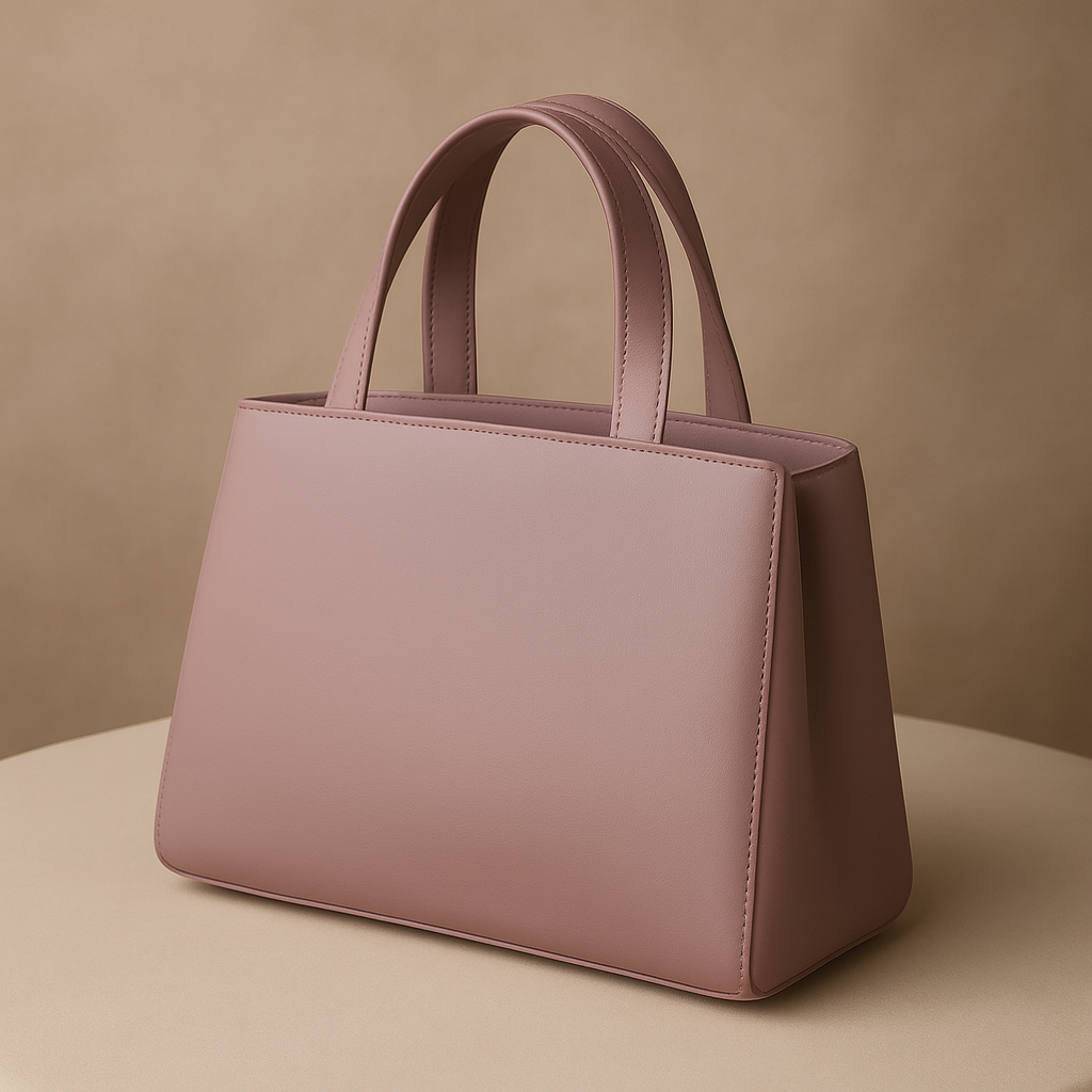 Elegant Vegan Leather Handbag with Silver GG Logo | Luxury Women's Tote