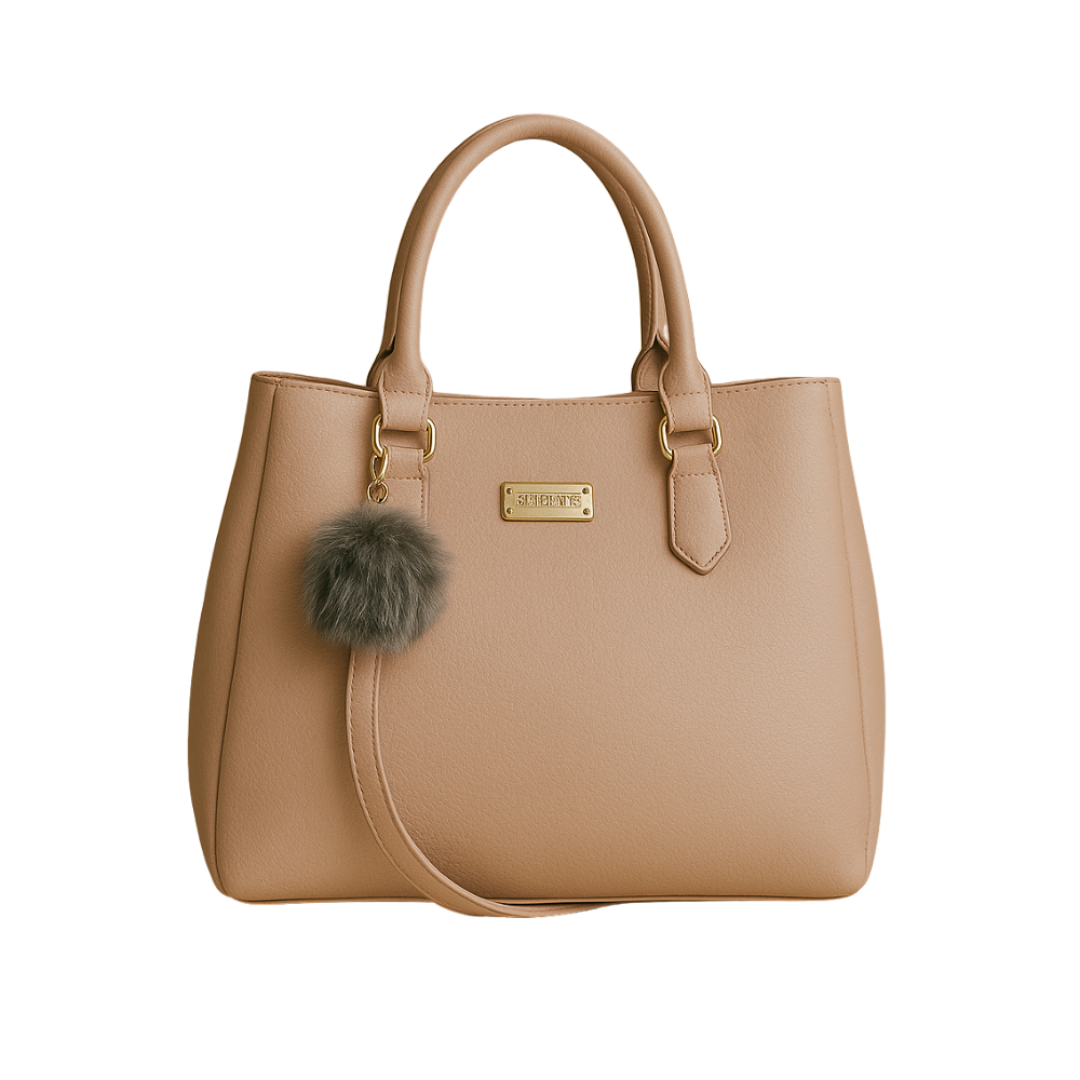 Mocha Charm Structured Tote handbag For Women