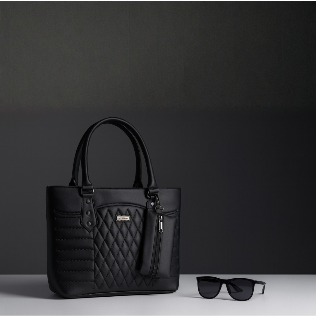 Midnight Quilted Office Handbag