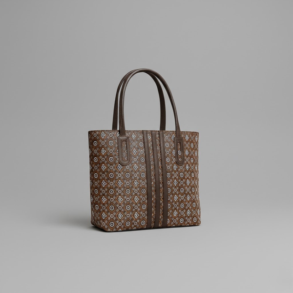 Classic Tan Printed Tote Handbag