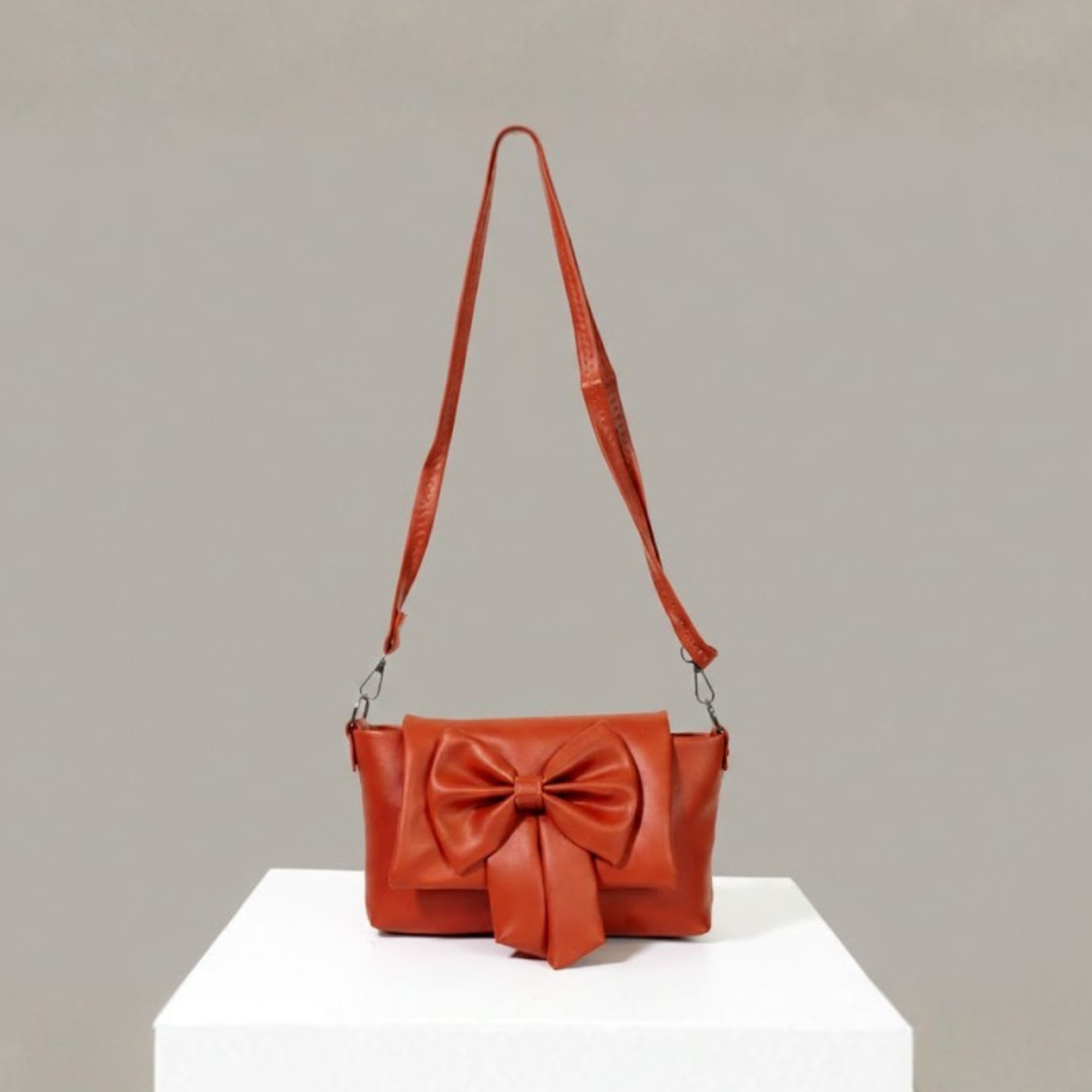 Tan Bow Crossbody Bag