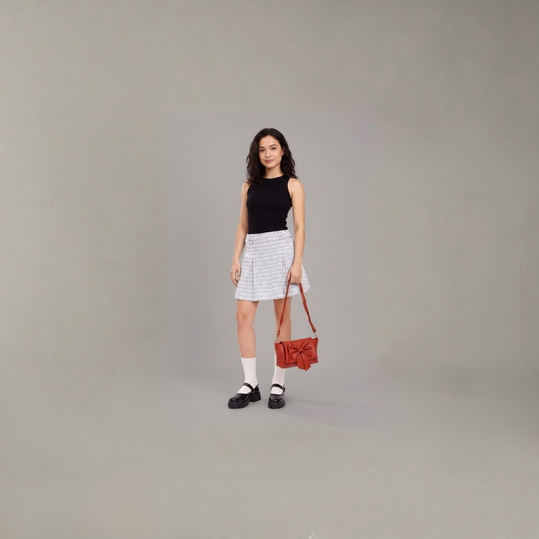 Tan Bow Crossbody Bag