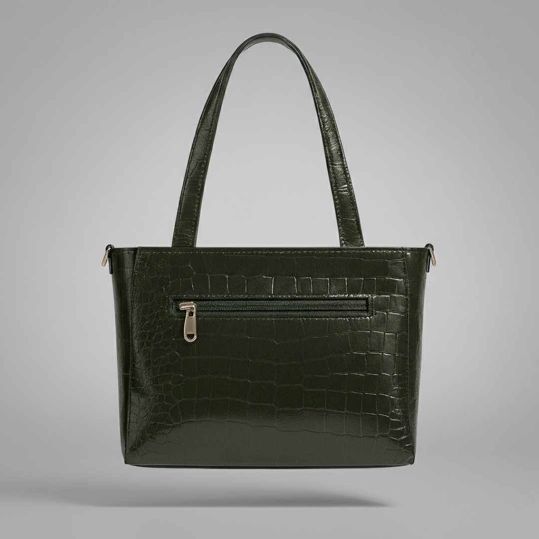 Green Croc-Texture Women’s Tote Bag