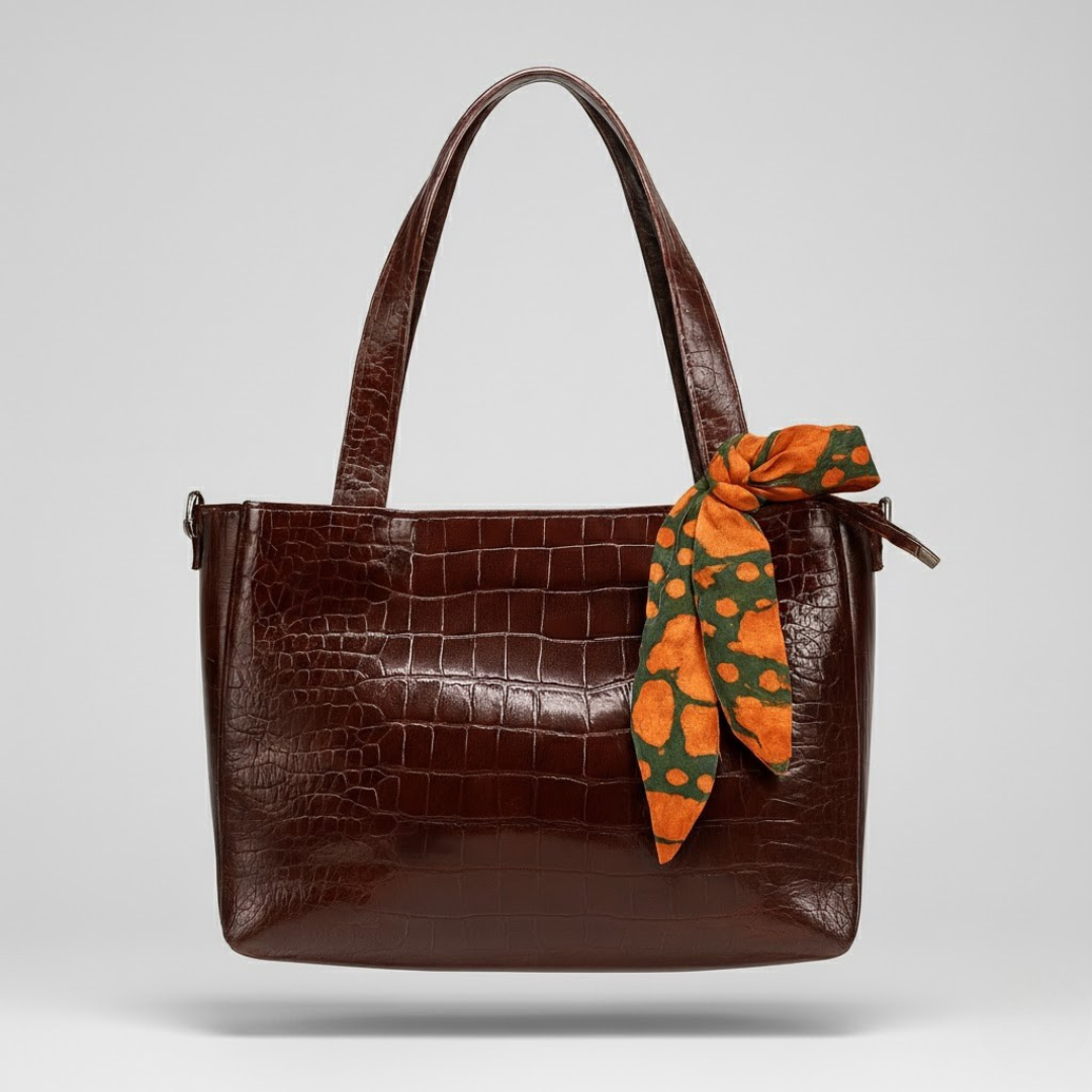 Redwine Croc-Pattern Ladies Tote Bag