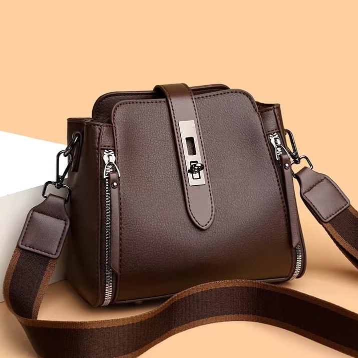 Classy Double Belt Sling Bag | Premium Wide-Strap Crossbody for Women